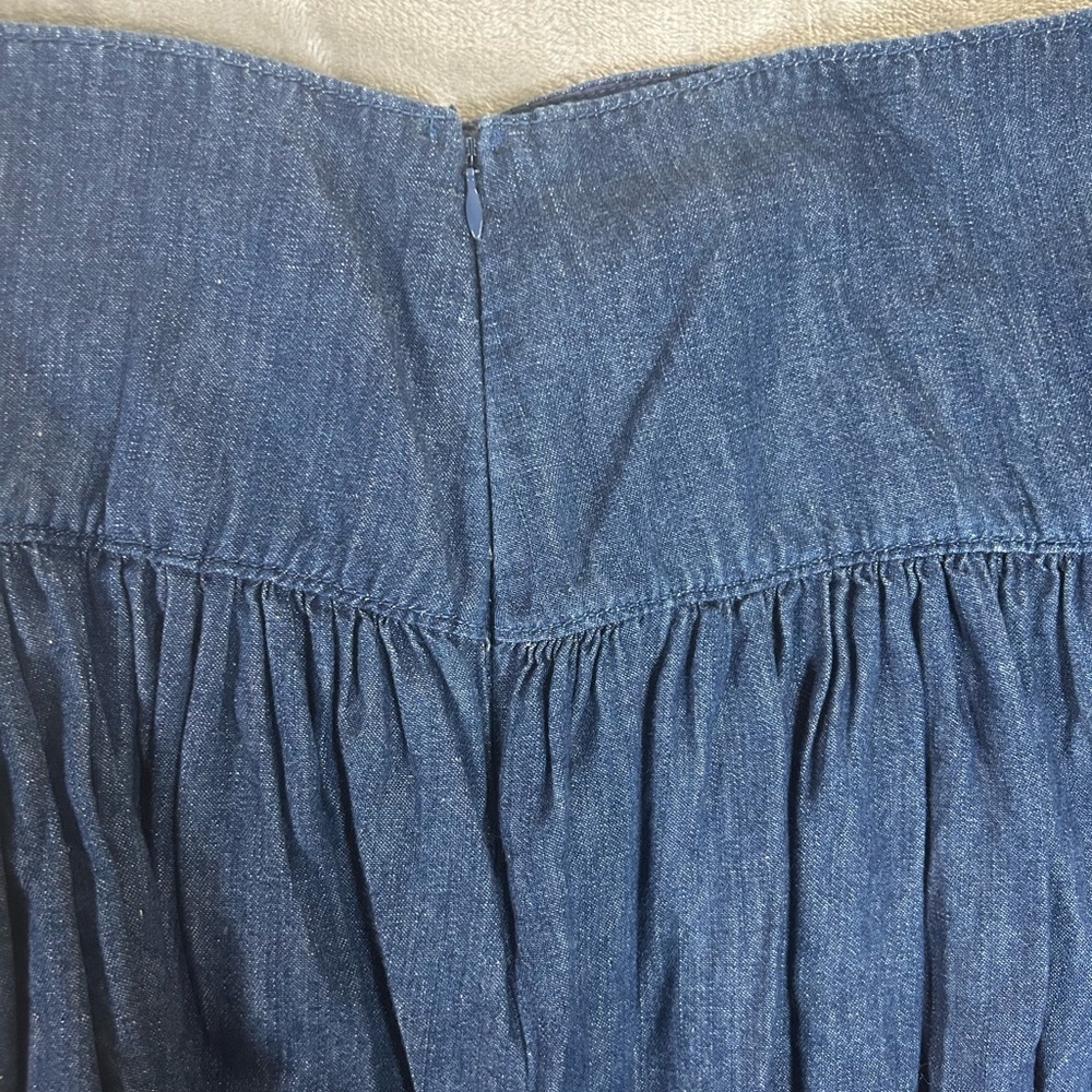 Vintage GAP linen denim blend pleated midi skirt - Picture 8 of 8